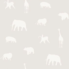 Carta da parati Animali Precious grigio, 53 cm x 10.05 m