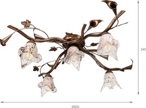 Plafoniera a soffitto ROZETA 5xE14/40W/230V finitura bronzata