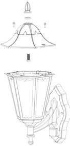 Eglo 93447 - Applique da esterno con sensore NAVEDO 1xE27/60W/230V