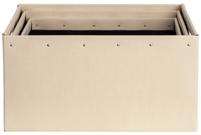 Scatole di cartone beige in set da 3 Ture - Bigso Box of Sweden