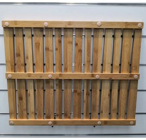 Pedana doccia rettangolare in legno di bamboo 54x68 cm