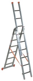 Scala a sfilo FACAL Genia 3 rampe in alluminio 3 x 6 gradini portata massima 150 kg EN 131 per lavori fino a 5.02 m