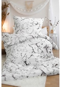 Biancheria da letto singola in microflanella bianca e nera 140x200 cm - Jerry Fabrics