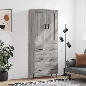 Credenza grigio sonoma 69,5x34x180 cm in legno multistrato