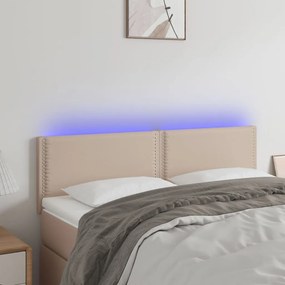Testiera Cappuccino A Led 144x5x78/88 Cm İn Similpelle /