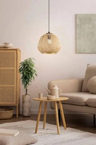 Lampadario Natura Dembleby beige paralume beige E27 Ø32cm EGLO