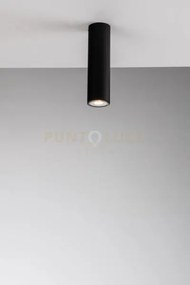 Plafoniera-faretto fluke tonda nera 1 luce attacco gu10 5,5x5,5x20cm