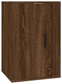 Set mobili porta tv 4 pz rovere marrone in legno multistrato