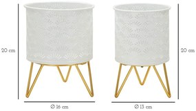 Set di 2 piedistalli per piante in metallo ø 16 cm altezza 20 cm Carly - Mauro Ferretti