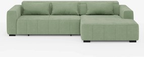 Doric Divano angolare con penisola e sedute allungabili con relax elettrico - poggiatesta reclinabili in tessuto smacchiabile T23