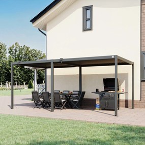 PRIMEYARD Pergola 3x5,5m, tetto lamellare, antracite - (GFPV01106)