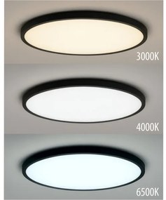 Plafoniera a LED LED/40W/230V 3000/4000/6500K Ø 50 cm nera