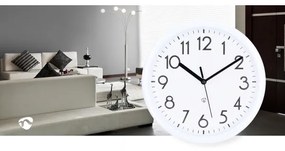 Nedis CLWA105WT - Orologio da parete Ø 22 cm 1xAA bianco