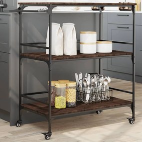 Carrello Da Cucina Rovere Marrone 100,5x50x105 Cm /