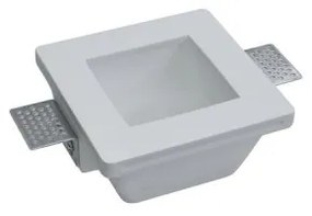 Portafaretto GU10 e MR16 in Gesso Pitturabile Quadrato Ø120x120 mm Materiale Gesso