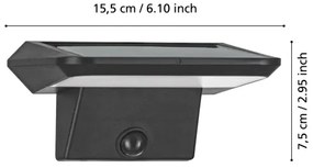 Eglo 48944 - Lampada da parete solare LED con sensore PORRASSA LED/20W/3,7V IP44