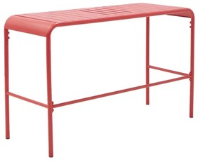 Tavolo da pranzo per giardino Cafe struttura e superficie in Acciaio rosso per 4 persone 120x45cm