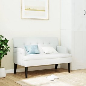 Panca Con Schienale Bianca 112x65,5x75 Cm İn Similpelle /