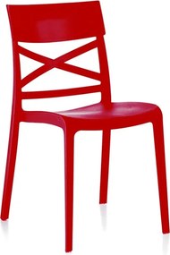 Sedia da giardino London Cross NEW GARDEN, 4 pezzi, polipropilene rosso