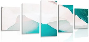 Quadri 5 pezzi – Astrazione laguna blu