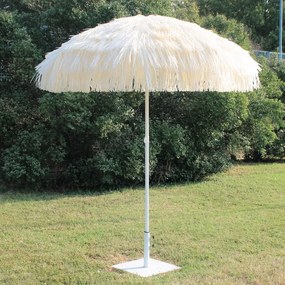 Ombrellone a palo centrale bianco Tahiti con telo ottagonale giallo L 200 x P 200 x H 200 cm