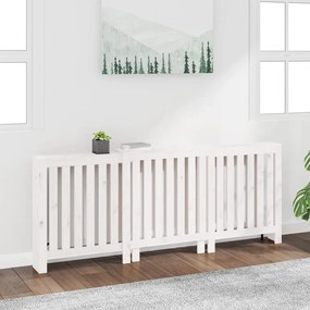 Copertura Termosifone Bianca 210x21x85 Cm Legno Massello Pino /