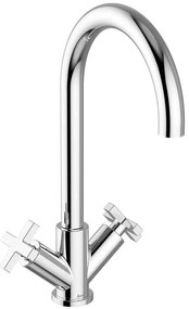 Rubinetto per lavabo getto aerato Los Angeles cromato lucido HUBER H 33.8 cm