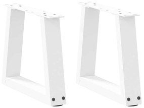 Gambe Per Tavolo Pranzo A V 2 Pz Bianco 40x(30-31,3)cm Acciaio /