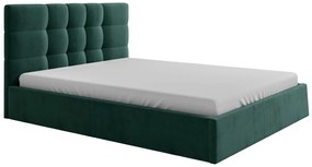 SALDI -  Letto con contenitore 180 x 200 cm Tessuto Verde abete  - ELIAVA di PASCAL MORABITO