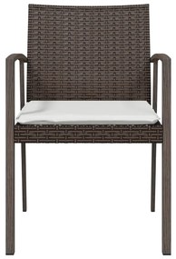 Sedie giardino con cuscini 6pz marroni 56,5x57x83 cm polyrattan