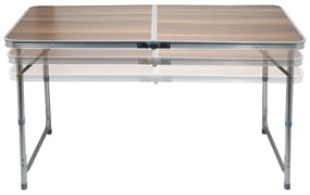 Tavolo da campeggio pieghevole marrone/cromo
