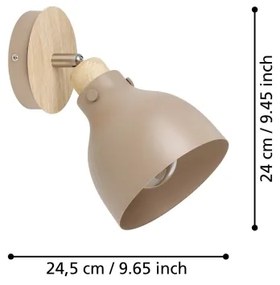 Eglo 900711 - Faretto da parete ARRECIFE 1xE27/28W/230V