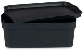 Scatola portaoggetti con coperchio Antracite Plastica 6 L 21 x 11 x 32 cm (12 Unità)