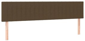 Testiera a led marrone scuro 200x5x78/88 cm in tessuto