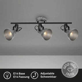 Briloner 2049-034 - Faretto RETRO 3xE14/40W/230V grigio