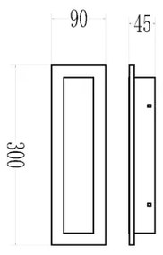 Applique da esterno LED WOW LED/10W/230V 3000/4000/6500K 30 cm IP54 nero