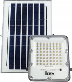Proiettore solare dimmerabile a LED/50W/3,2V 5000K 6000 mAh IP65 nero + telecomando