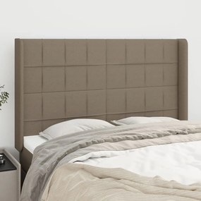 Testiera Ad Orecchio Tortora 147x16x118/128 Cm İn Tessuto /