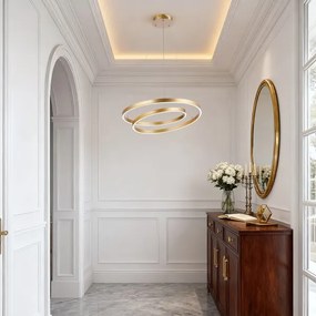 Brilagi-LED Lampadario dimmerabile a sospensione con cavo TWISTER LED/48W/230V Ø 50 cm oro + telecomando