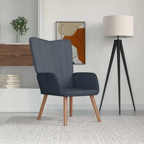 Poltrona Relax Grigio Scuro İn Velluto /