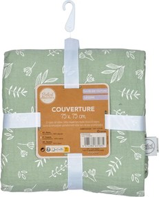 Coperta per neonati in mussola verde 75x75 cm - Bébé Douceur
