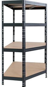 Scaffale in kit 4 ripiani L 90 x P 45 x H 180 cm antracite, portata per ripiano 401 kg