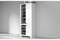 Scarpiera Dcicerell, Porta scarpe salvaspazio a 4 ante, Armadio multifunzione da ingresso, 84x42h200 cm, Bianco e Ardesia