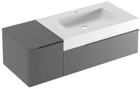 Mobile sottolavabo e lavabo Ginevra per vasca a destra grigio basalto L 120 x H 36 x P 51 cm
