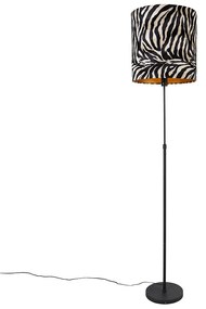 Lampada da terra con paralume nero a stampa zebrata 40 cm regolabile - Parte