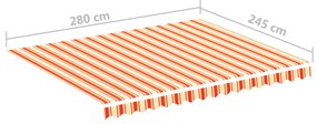 Tessuto di Ricambio per Tenda da Sole Giallo e Arancio 3x2,5 m