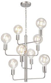 Lampadario su catena ORLANDO 8xE27/60W/230V argento