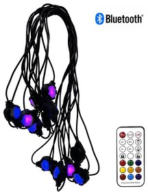 Catena luminosa a Led decorativa 16 luci Multicolore RGBW Bluetooth con telecomando Wisdom