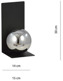 Applique Minimal 1 Luce Indiretta Agni Con Base In Acciaio Nero E Vetro Fumè
