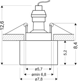 Lampada da incasso TUBA 1xGU10/50W/230V